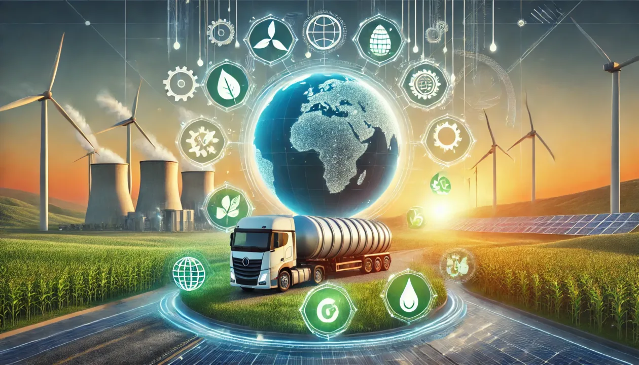 Futuristic global landscape showcasing renewable energy initiatives Futuristic global landscape showcasing renewable energy initiatives