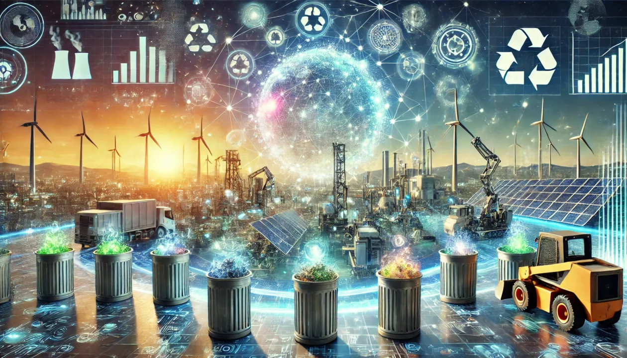 Futuristic depiction of bioenergy innovations in waste management Futuristic depiction of bioenergy innovations in waste management
