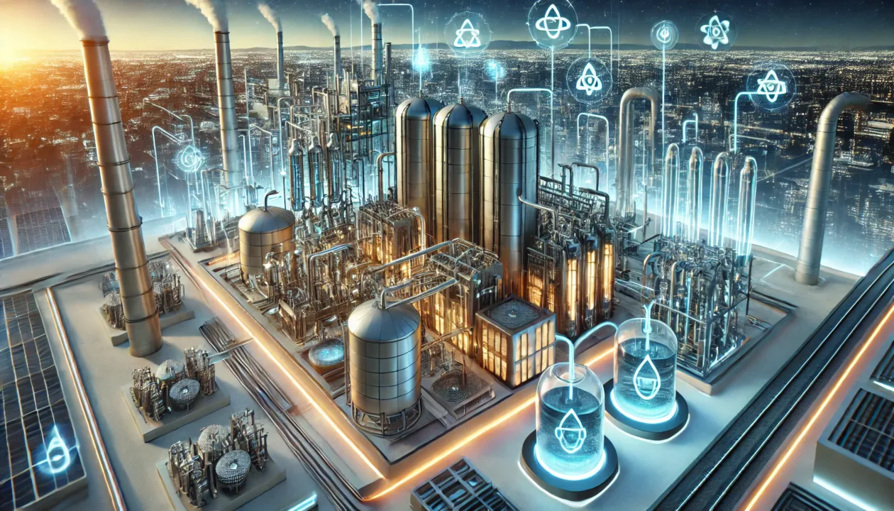 Futuristic bio-refinery depicting bioenergy technologies in action Futuristic bio-refinery depicting bioenergy technologies in action