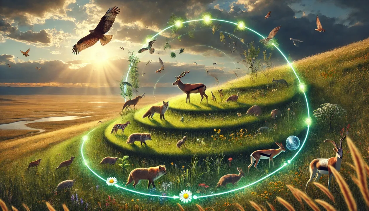 Image showing the energy flow in a grassland ecosystem
